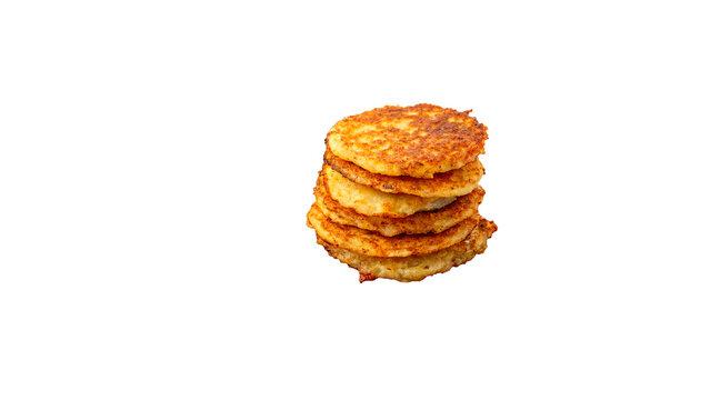 Small single golden round fried cheese ball snack on a transparent background