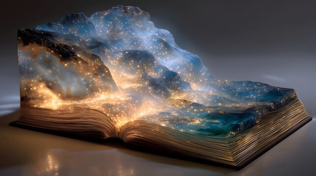 World Refugee Day Finale Hope Poster, Void Glowing Book Unfinished Narrative, Light Spot Gather New Story, Land Transformation Green Rebirth, Human Symbiosis Future Material