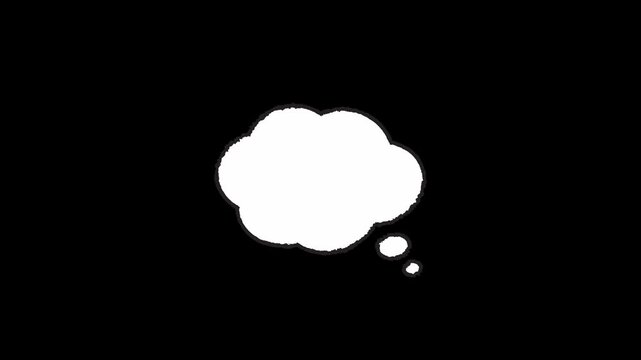 Speech bubble animation concept of comic, thought, dialouge, chat, communication,  conversation, message and more on transparent background. Full HD. 4K
