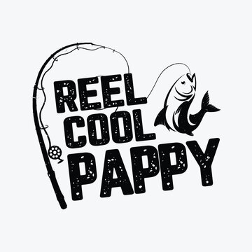 Mens Reel Cool Pappy Fish Fishing Shirt Father's Day
