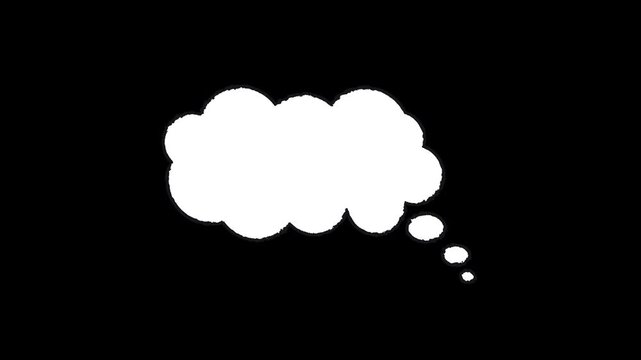 Speech bubble animation concept of comic, thought, dialouge, chat, communication,  conversation, message and more on transparent background. Full HD. 4K