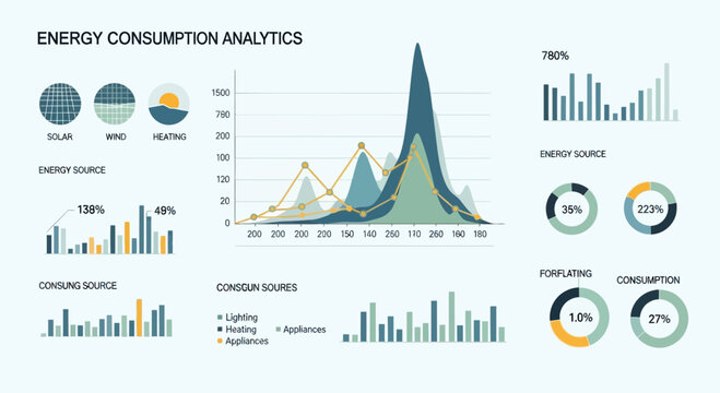 Energy Consumption Analytics Dashboard with Charts and Graphs.