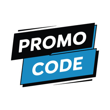 Dynamic promo code banner with bold typography and modern geometric design