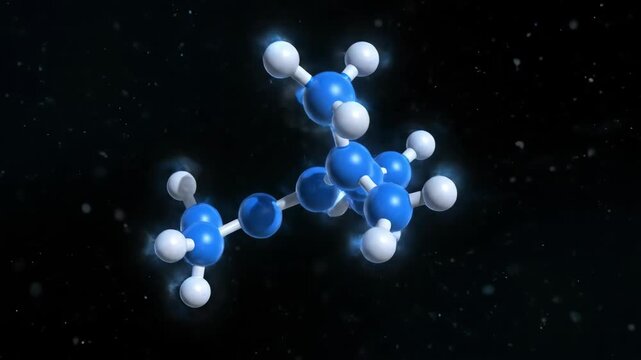 3D Molecular Model of an Antibody Protein Structure Rotating in Space