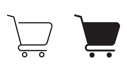 Shopping cart icon set for ecommerce and retail interface design in outline and solid vector styles © PNG
