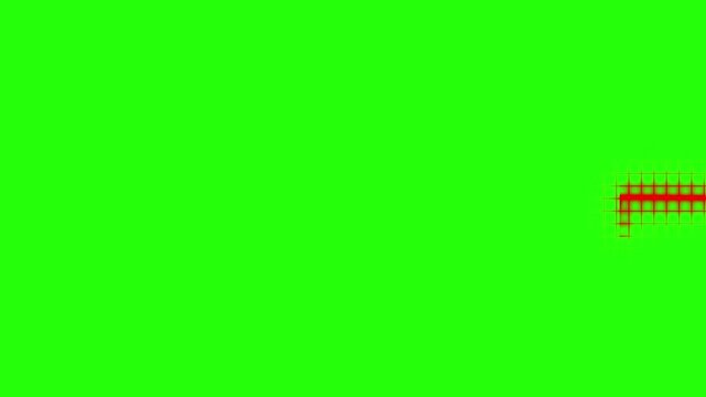 Red Heartbeat flatline with green screen
