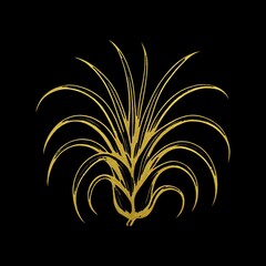 Obraz premium Golden abstract plant illustration.