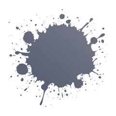 Fototapeta premium Gray ink splash splatter on transparent background