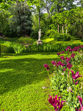 Venus Italica is a marble statue on the Volerny Pond. Pavlovsk Park. Pavlovsk. Saint Petersburg. Russia