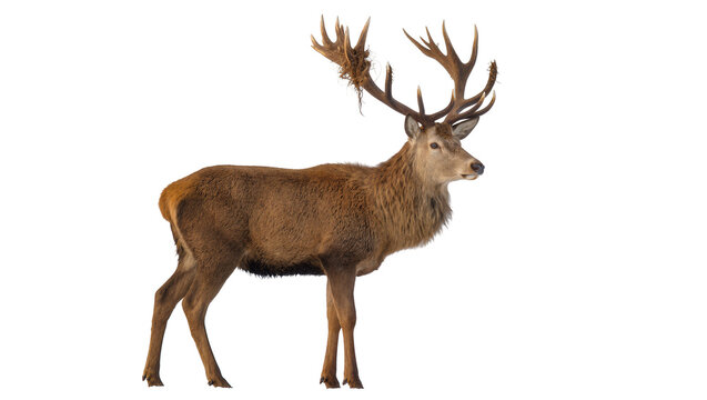 Majestic red deer stag with large antlers