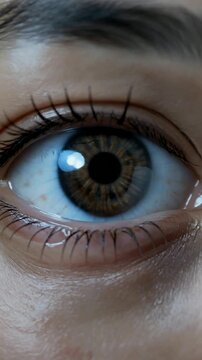 Extreme Close Up Hazel Human Eye with Eyelashes and Skin Texture for Vision Care