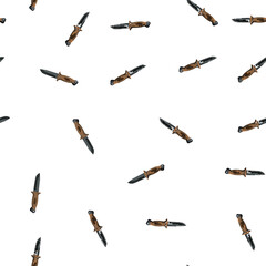Obraz premium pattern equipment military knife cartoon. equipment military knife sign vector