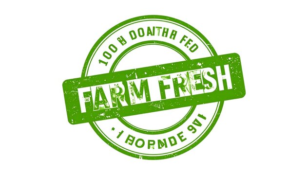 Green, distressed stamp with 'FARM FRESH' text, surrounded by a circular border with additional text