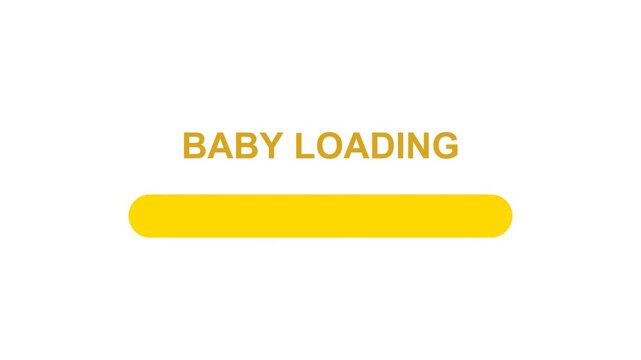 Baby loading progress bar animation for pregnancy announcement