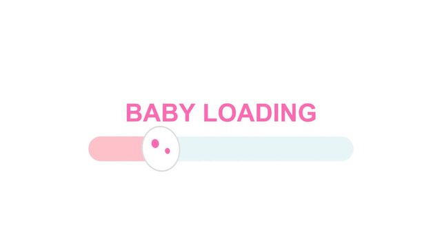 Cute baby loading progress bar animation for pregnancy reveal