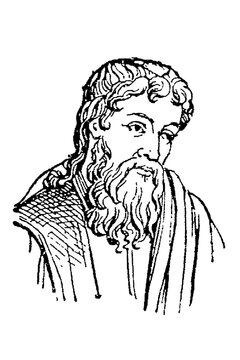 Strabo, Greek geographer, historian, bearded philosopher portrait, old vintage illustration, 1897.