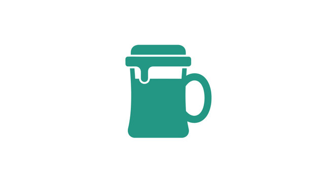 Teal colored French coffee press.