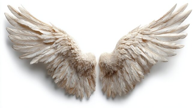 Pure angle wings isolated on white with clipping path.