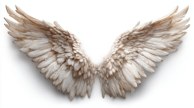 Pure angle wings isolated on white with clipping path.