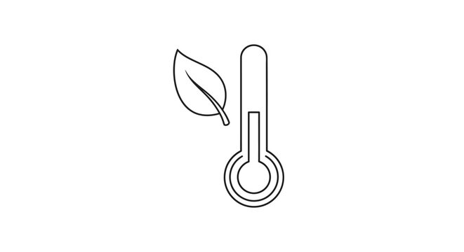 Thermometer with leaf symbol ecology.