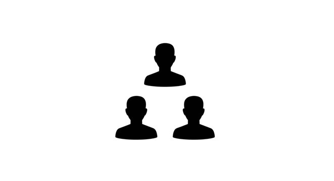 Three Black Silhouette Human Heads.