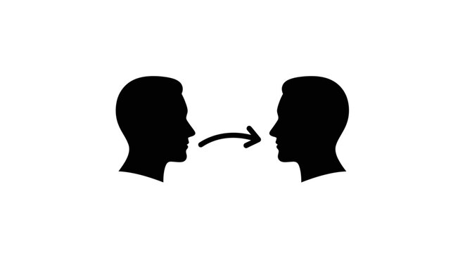 Two people talking to each other.