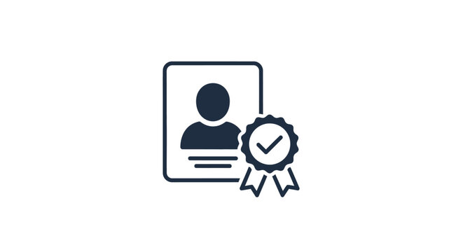 Verified identity badge icon design.