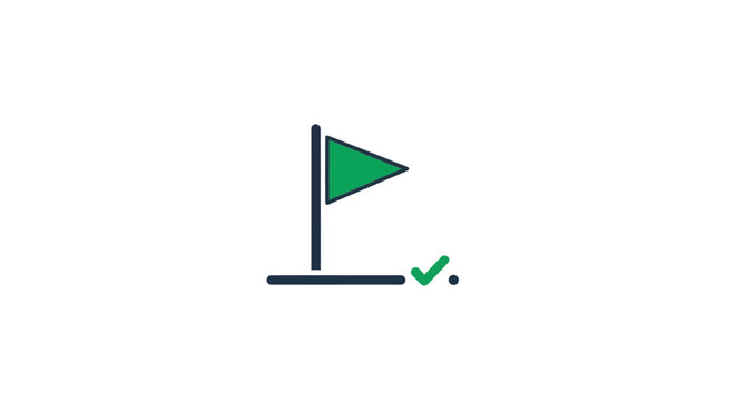 Green flag on a pole icon.