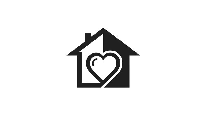 House with heart symbol logo.