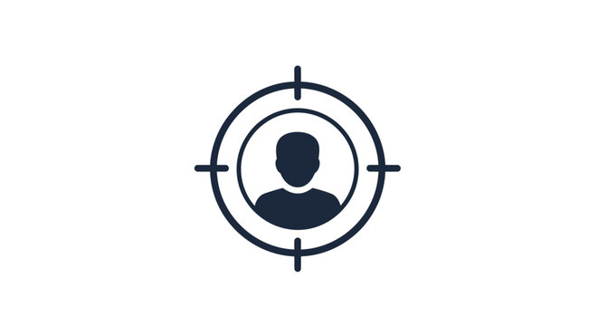 Targeted Person Silhouette in Crosshairs.