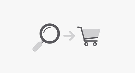 Magnifying glass and shopping cart icon. © alok