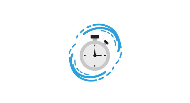 Stopwatch with Circular Blue Motion.