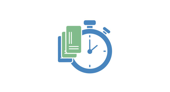 Stopwatch with money and papers.