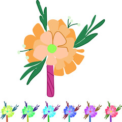 corsage boutonniere cartoon. prom lapel, pin formal, event buttonhole corsage boutonniere sign vector © PikePicture