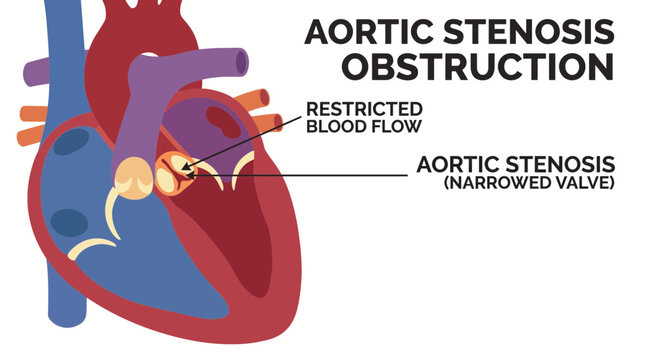 Aortic Stenosis Narrowed Heart Valve Obstruction Cross Section