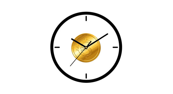 Analog clock with gold center.