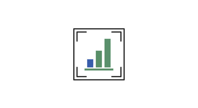 Bar chart graph with squares.