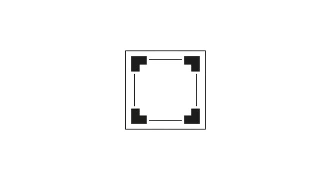Black and white square frame icon.