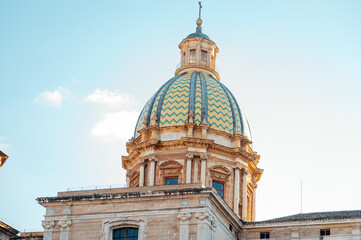 Obraz premium Dome of Santa Caterina Church in Piazza Pretoria, Palermo, Sicily