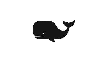 Black silhouette of a whale swimming. © Bani