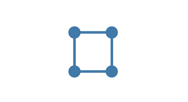 Blue connected dots forming square shape.