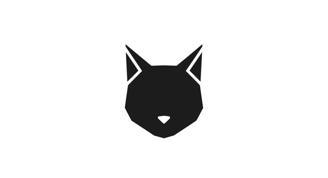 A Black And White Logo Of A Cats Head The Cats Face Is In The Shape Of A