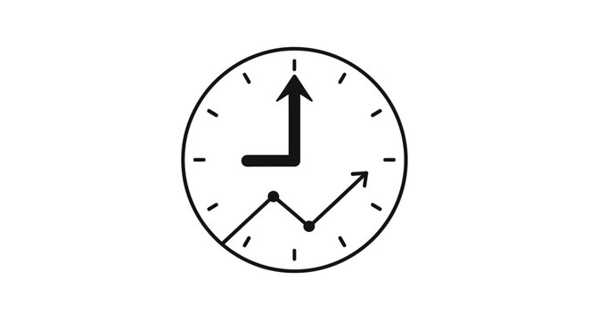 A Black And White Line Drawing Of A Clock Face The Clock Face Is Round And