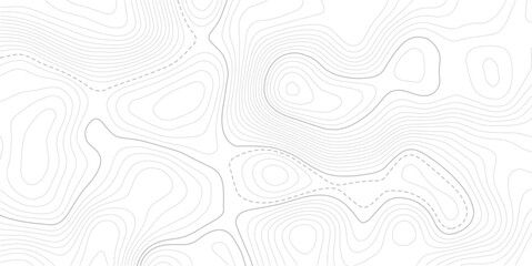 White abstract topography topology line map decorative vector background with black outline.  Topography and geography map grid abstract backdrop. topographic wavy pattern design.  © NAZMA