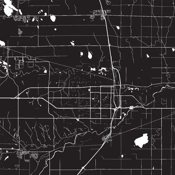 Greeley Colorado Vector Map, Detailed City Street Map Black and White Minimalist Line Art