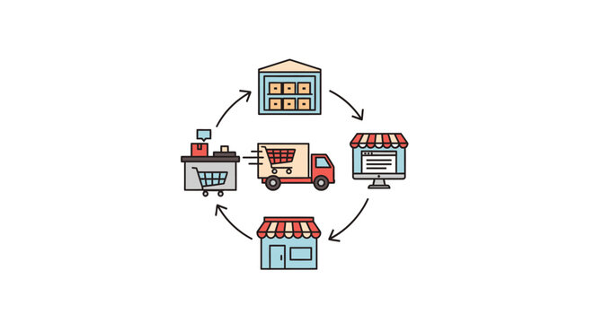 A Circular Diagram That Represents The Process Of Creating A Product Or Service