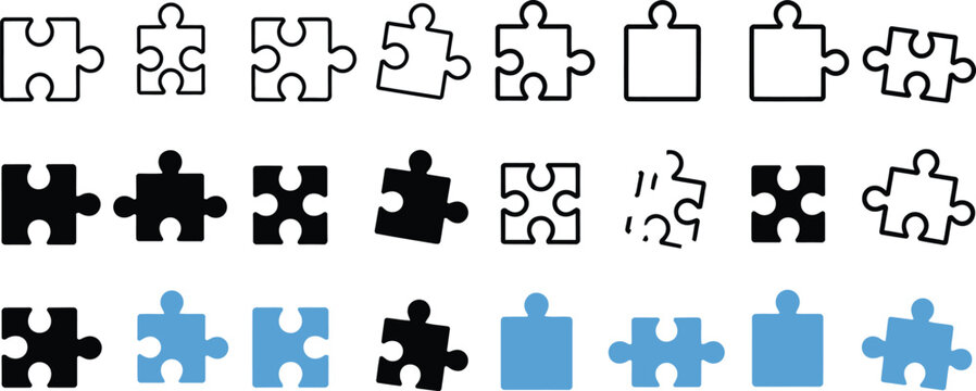 Puzzle icon vector illustration with missing piece representing logic games and problem solving concepts.