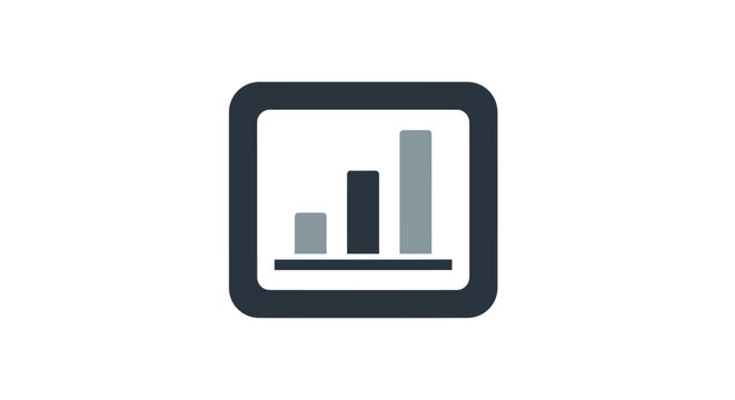 A Square Icon With A Black Border Inside The Square There Is A Bar Graph