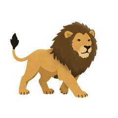 Walking male lion cartoon character isolated. © iQbal Esmoyr