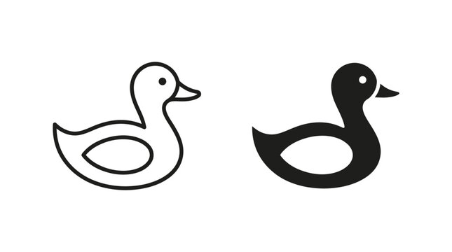 Ducks facing right in a simple composition